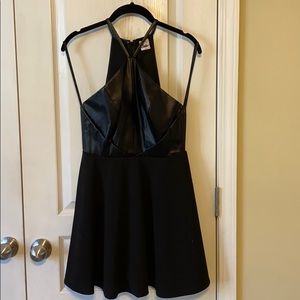 Black dress with leather top